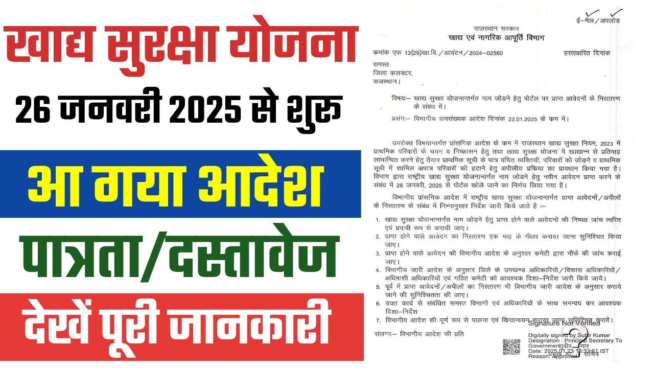 Khadya Suraksha Yojana Rajasthan