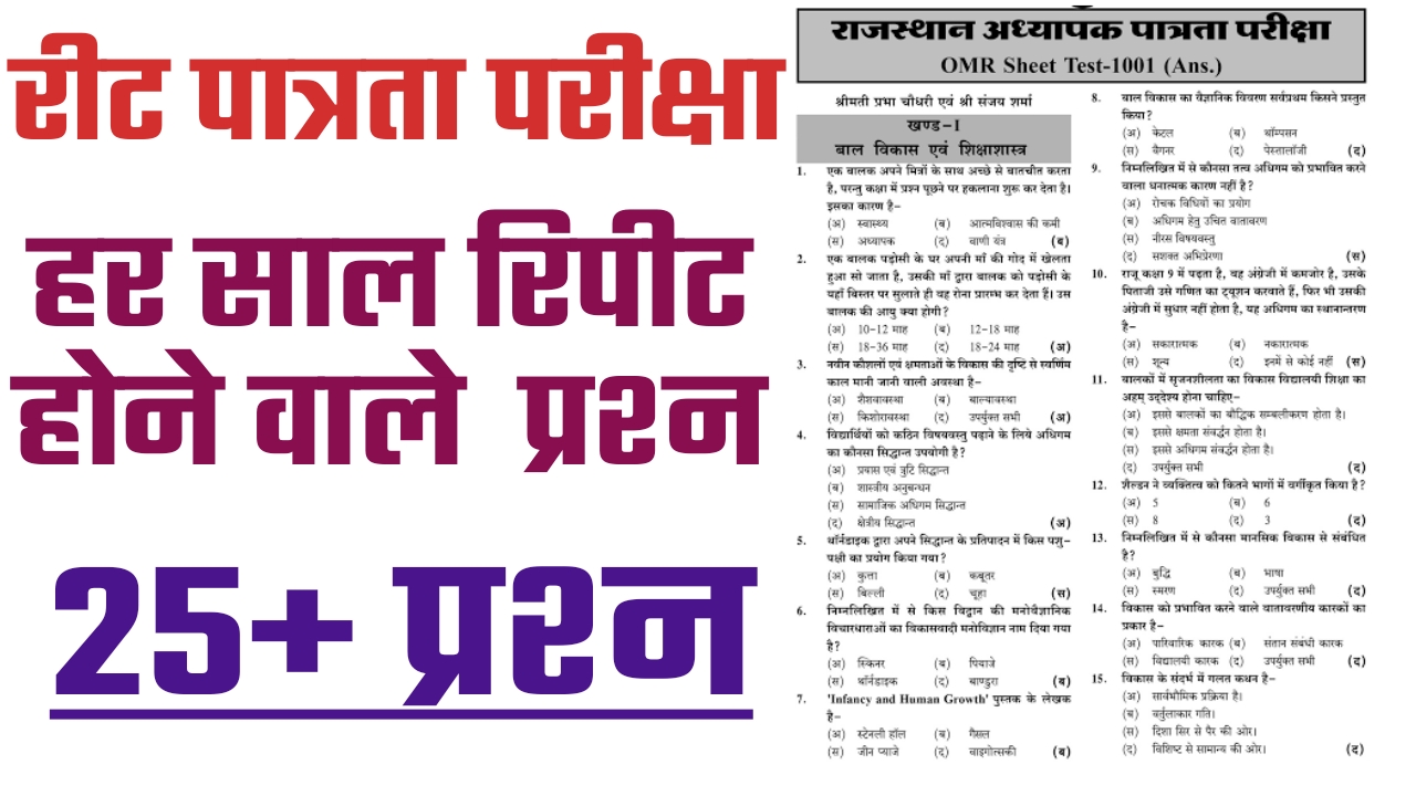REET GK Question in Hindi